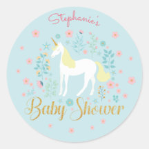 Hübsch Unicorn Aqua Gold Glitzer Baby Dusche