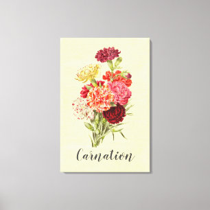 Hübsch Vintage Carnation Bouquet Leinwanddruck