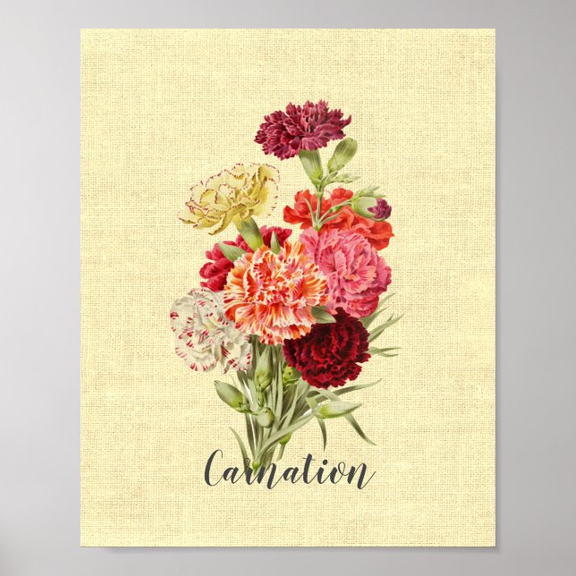 Hübsch Vintage Carnation Bouquet Poster (Vorne)