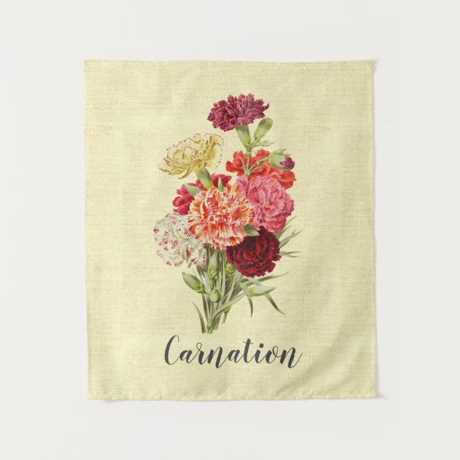 Hübsch Vintage Carnation Bouquet Wandteppich (Vorderseite)