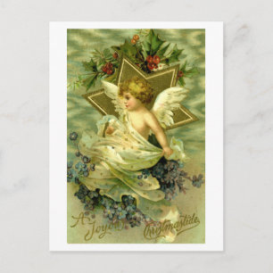 Hübsch Vintage Christmas Cherub Postkarte