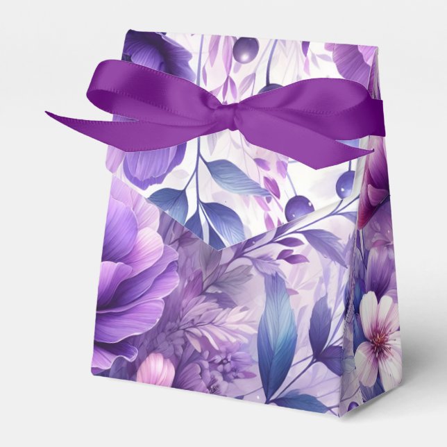 Hübsch-violette Blumen Geschenkschachtel (Vorderseite)
