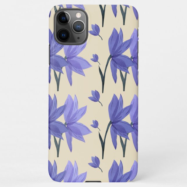 Hübsch-violette Blumen iPhone Hülle (Rückseite)