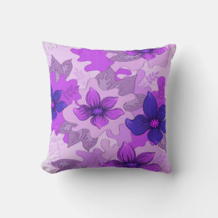 Hübsch-violette Blumen Kissen