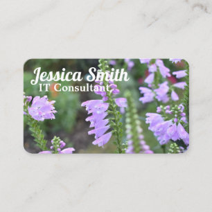 Hübsch-violette Blumen Original-Gartenfotografie Visitenkarte