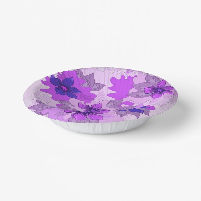 Hübsch-violette Blumen Pappteller (Gewinkelt)