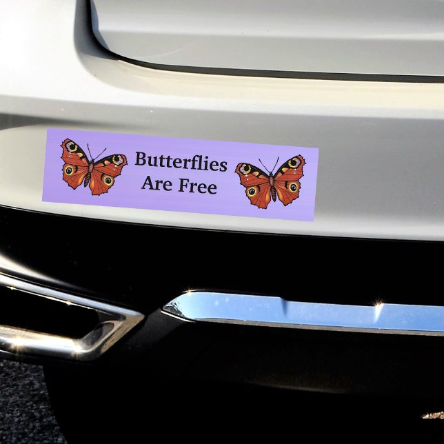 Hübsch Vivid Monarch Butterfly Lila Autoaufkleber (two pretty monarch butterflies in Autumn colours on purple bumper sticker for your car.)