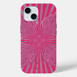 Hübsch Vivid Pink Schöne phantastische coole Kunst iPhone 15 Hülle