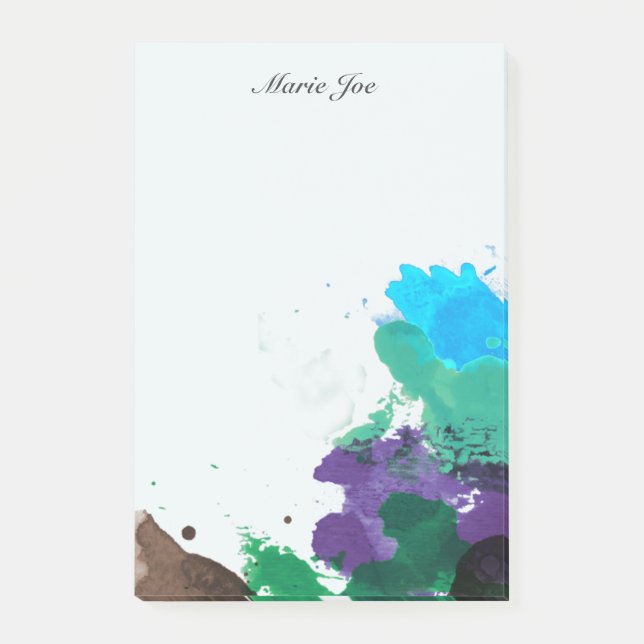Hübsch Watercolor Confetti Spritzer Boarder Post-it Klebezettel (Vorderseite)