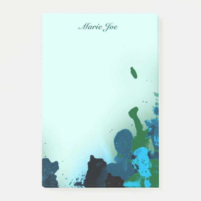 Hübsch Watercolor Confetti Spritzer Boarder Post-it Klebezettel (Vorderseite)