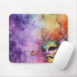 HÜBSCH WATERCOLOR MARDI GRAS MASKS MOUSEPAD