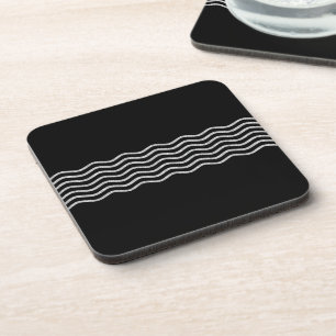 Hübsch Waves silver + Ihr Backgr, Text & Ideen Getränkeuntersetzer