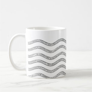 Hübsch Waves silver + Ihr Backgr, Text & Ideen Tasse