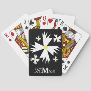 Hübsch-weißes Floral Daisy Geometrie Spielkarten