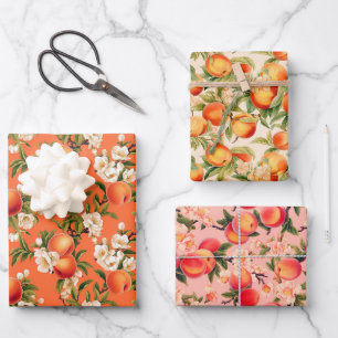 Hübsch wie ein Pfirsich, Pfirsichflaum-Themen-Gesc Geschenkpapier Set