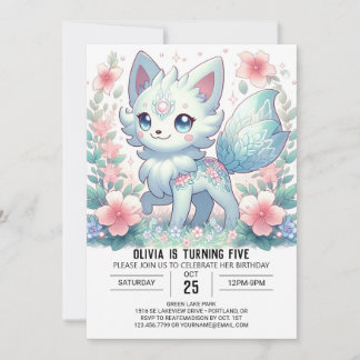 Hübsch Woodland Wolf Digital Geburtstag Einladung