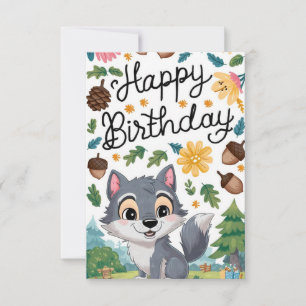 Hübsch Woods Wolf Digital Geburtstag Karte