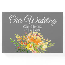 Hübsch Yellow Bouquet auf Gray Wedding Gästebuch