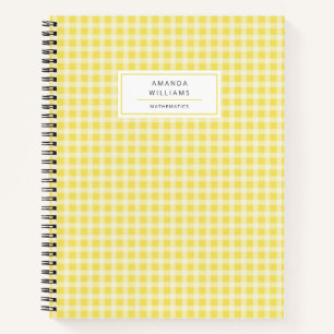 Hübsch Yellow Gingham Karierter Personalisierter E Notizbuch