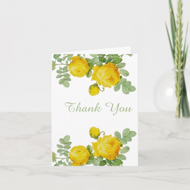 Hübsch Yellow Rose Wedding - Danke (Vorderseite)