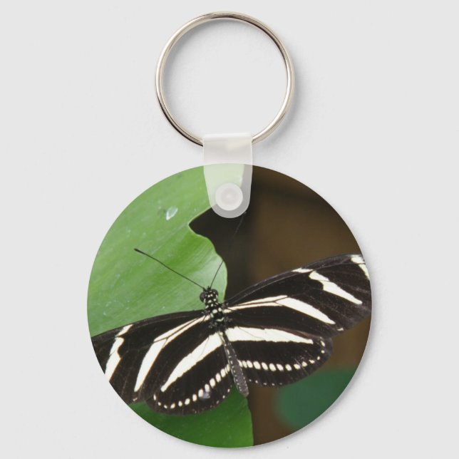 Hübsch Zebra Longwing Butterfly Schlüsselanhänger (Vorderseite)