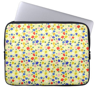 Hübsch zierlich süß floral auf pastellgelb laptopschutzhülle