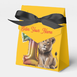 Hübsche 3D-Baby-Löwe 1. Geburtstag Gelbe Geschenkb Geschenkschachtel