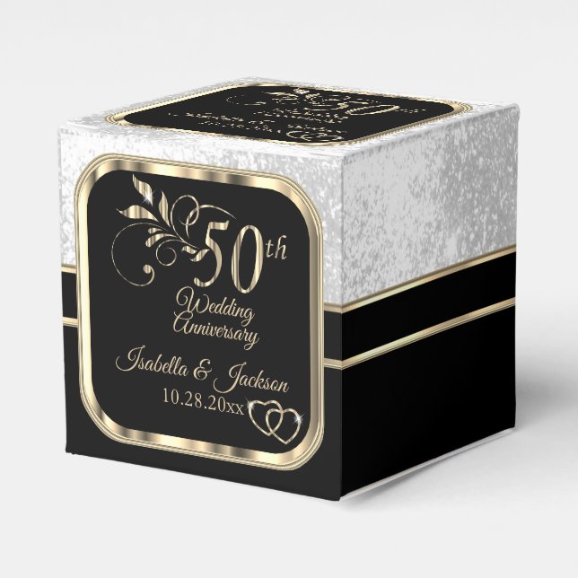 Hübsche 50. Hochzeitstag Geschenkschachtel (Vorderseite)