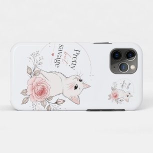 Hübsche aber wilde Kawaii Katze Rose Hülle