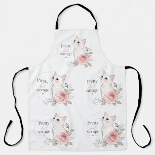 Hübsche aber wilde Kawaii Katze Rose Schürze