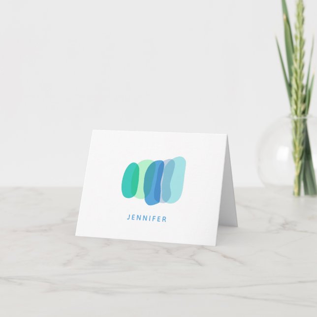 Hübsche Abstrakte geometrische Formen in Blau und  (Vorderseite)