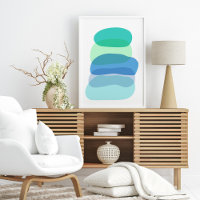 Hübsche Abstrakte geometrische Formen in Blau und 