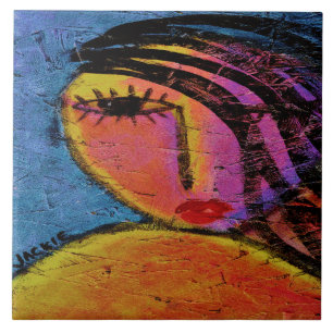 Hübsche Abstrakte Girl-Malerei auf OSB-Platine Fliese