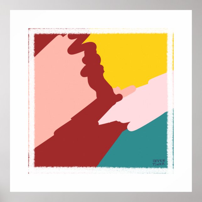 Hübsche Abstrakte Kunst druckt Künstlerisch Red Ch Poster (Vorne)