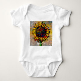 Hübsche Abstrakte Sonnenblumenmalerei Baby Strampler