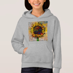 Hübsche Abstrakte Sonnenblumenmalerei Hoodie