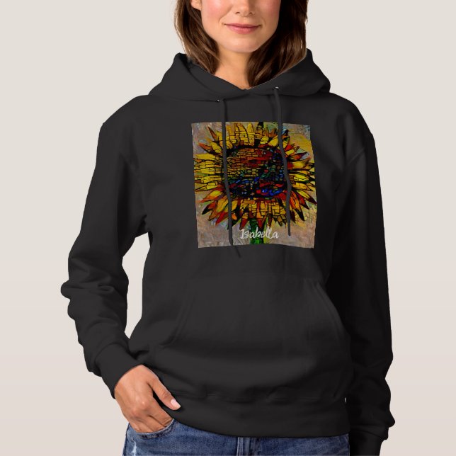 Hübsche Abstrakte Sonnenblumenmalerei Hoodie (Vorderseite)