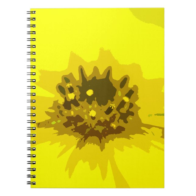 Hübsche Abstrakte Vivid Yellow Daisy Blume Notizblock (Vorderseite)