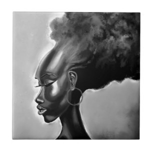 Hübsche afrikanische Dame Keramikfliese