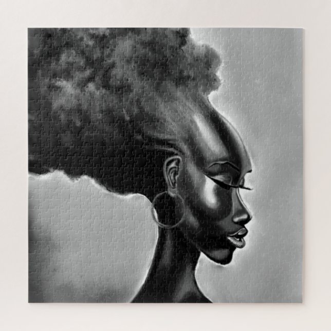 Hübsche afrikanische Frau Jigsaw Puzzle Malerei (Vertikal)