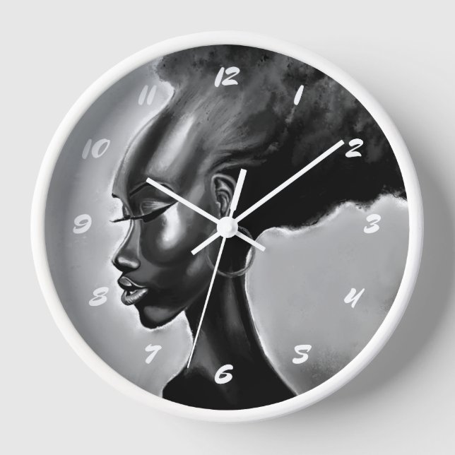 Hübsche afrikanische Wall-Uhr - Malerei Uhr (Vorderseite)