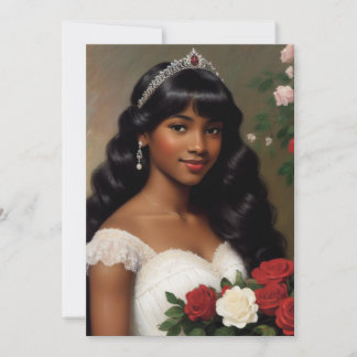 Hübsche afroamerikanische Debutante-Rose Kunst Einladung