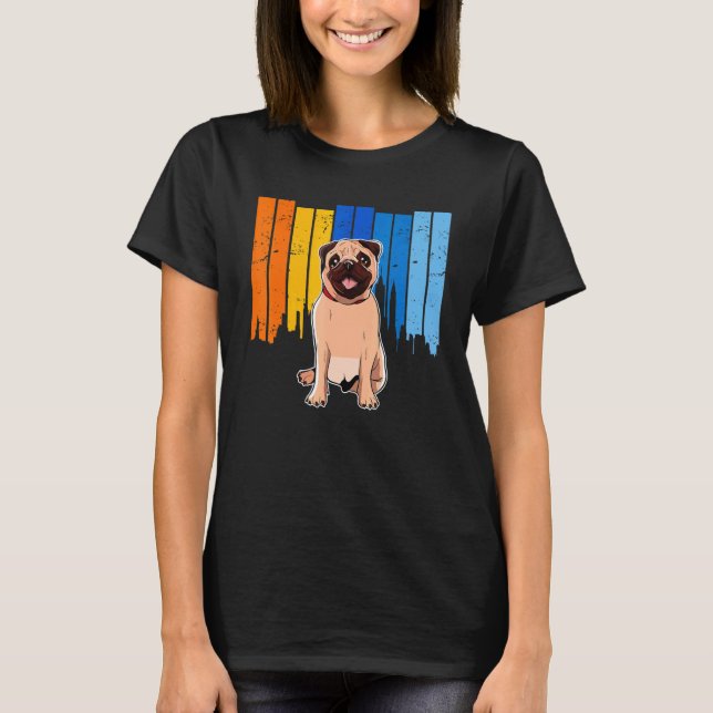 Hübsche alte Mops-Hunderasse T-Shirt (Vorderseite)