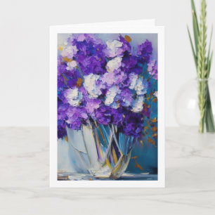 Hübsche alte violette Blumen   Alles Gute zum Gebu Karte