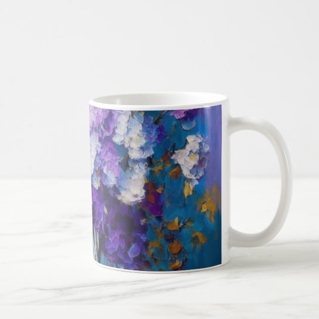 Hübsche alte violette Blumen Kaffeetasse (Rechts)