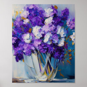 Hübsche alte violette Blumen Poster