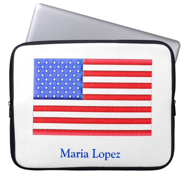 Hübsche amerikanische Flagge Laptopschutzhülle (Vorderseite)