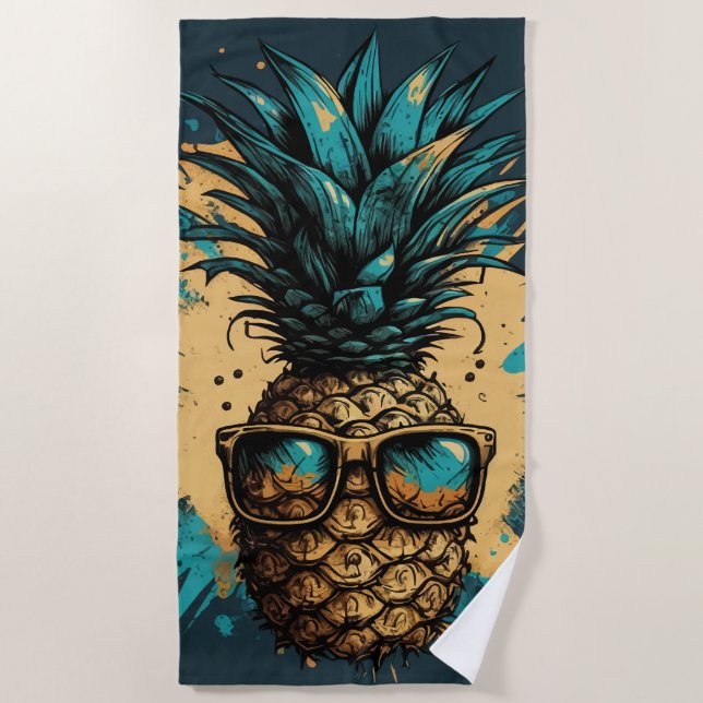Hübsche Ananas Strandtuch (Vorderseite)