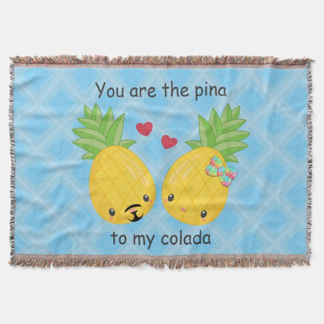 Hübsche Ananas Tropisches Pina Colada Romantisch Decke (Vorderseite)