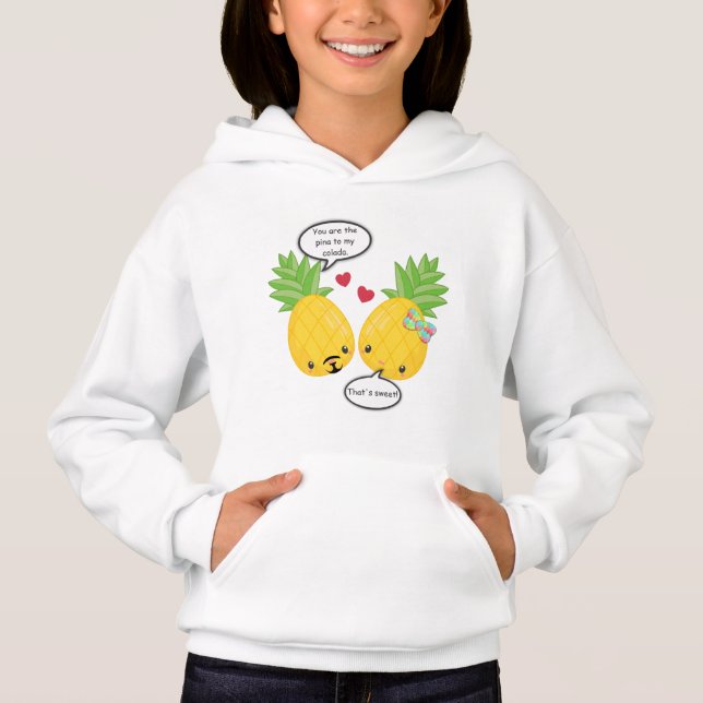 Hübsche Ananas Tropisches Pina Colada Romantisch Hoodie (Vorderseite)